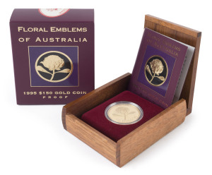 Coins - Australia: Gold: ONE HUNDRED & FIFTY DOLLARS: 1995 $150 'Floral Emblems of Australia' (Waratah) proof containing ½oz (15.55gr) of 24ct gold (99.99%), in presentation box with certificate.