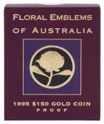 Coins - Australia: Gold: ONE HUNDRED & FIFTY DOLLARS: 1995 $150 'Floral Emblems of Australia' (Waratah) proof containing &frac12;oz (15.55gr) of 24ct gold (99.99%), in presentation box with certificate. - 2
