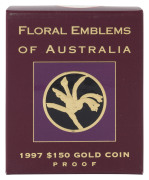 Coins - Australia: Gold: ONE HUNDRED & FIFTY DOLLARS: 1997 $150 'Floral Emblems of Australia' (Kangaroo Paw) proof containing ½oz (15.55gr) of 24ct gold (99.99%), in presentation box with certificate.