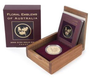 Coins - Australia: Gold: ONE HUNDRED & FIFTY DOLLARS: 2000 $150 'Floral Emblems of Australia' (Cooktown Orchid) proof containing ½oz (15.55gr) of 24ct gold (99.99%), in presentation box with certificate.