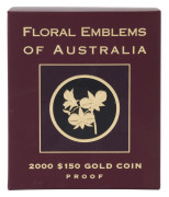Coins - Australia: Gold: ONE HUNDRED & FIFTY DOLLARS: 2000 $150 'Floral Emblems of Australia' (Cooktown Orchid) proof containing &frac12;oz (15.55gr) of 24ct gold (99.99%), in presentation box with certificate. - 2