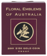 Coins - Australia: Gold: ONE HUNDRED & FIFTY DOLLARS: 2001 $150 'Floral Emblems of Australia' (Golden Wattle) proof containing &frac12;oz (15.55gr) of 24ct gold (99.99%), in presentation box with certificate.