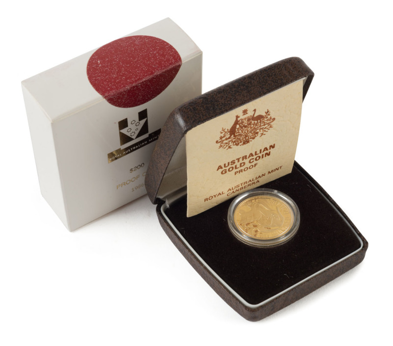 Coins - Australia: Gold: TWO HUNDRED DOLLARS: 1986 Koala Bear proof, in original presentation box, 10gr of 916/1000 (22k) gold.