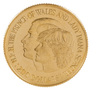 Coins - Australia: Gold: TWO HUNDRED DOLLARS: RAM 1981 $200 Royal Wedding, in presentation wallet, 10gr of 916/1000 (22k) gold.