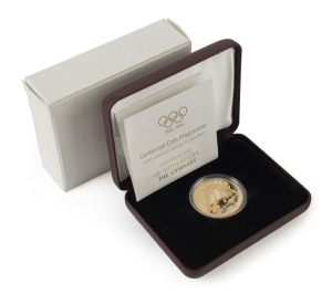 Coins - Australia: Gold: TWO HUNDRED DOLLARS: 1993 'The Gymnast' Olympic Centennial proof coin, in original box, 16.97gr of 916/1000 (22k) gold.