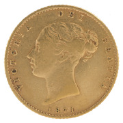 Coins - Australia: Half Sovereigns: QUEEN VICTORIA YOUNG HEAD: 1871(S) aVF.