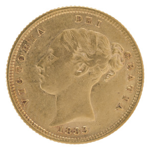 Coins - Australia: Half Sovereigns: QUEEN VICTORIA YOUNG HEAD: 1883(S), VF.