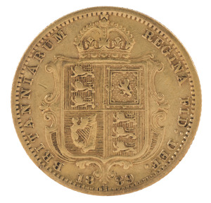 Coins - Australia: Half Sovereigns: QUEEN VICTORIA JUBILEE HEAD/SHIELD: 1889(S), Fine.