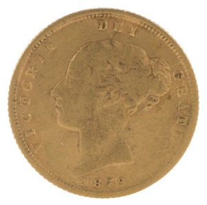Coins - Australia: Half Sovereigns: QUEEN VICTORIA YOUNG HEAD: 1879(S), g/Fine.