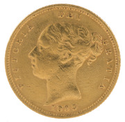 Coins - Great Britain: HALF SOVEREIGN: 1883 QV Young Head, KM #735.1, aVF.