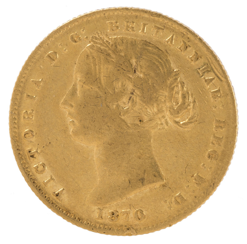 Coins - Australia: Sovereigns: QUEEN VICTORIA - SYDNEY MINT TYPE II: 1870, couple of minor rim dings, aVF.