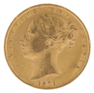 Coins - Australia: Sovereigns: AMENDED DESCRIPTION: GREAT BRITAIN - QUEEN VICTORIA SHIELD: 1871 Die 2, VF.