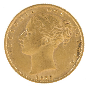 Coins - Australia: Sovereigns: QUEEN VICTORIA YOUNG HEAD/SHIELD: 1872(S), aEF.