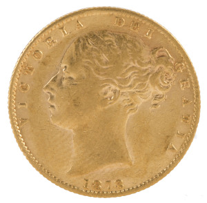 Coins - Australia: Sovereigns: QUEEN VICTORIA YOUNG HEAD/SHIELD: 1873(S), F/VF.