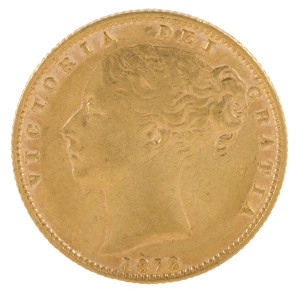 Coins - Australia: Sovereigns: QUEEN VICTORIA YOUNG HEAD/SHIELD: 1878(S), Fine, reverse better.