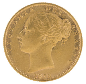 Coins - Australia: Sovereigns: QUEEN VICTORIA YOUNG HEAD/SHIELD: 1878(S), aVF.