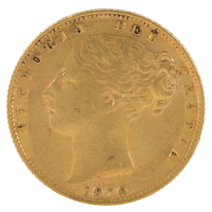 Coins - Australia: Sovereigns: QUEEN VICTORIA YOUNG HEAD/SHIELD: 1879(S), VF.