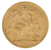Coins - Great Britain: AMEMDED DESCRIPTION - FULL SOVEREIGN: 1890 QV Jubilee Head/Shield, KM #767, impressive Die Crack affecting 'RITT: REG' of 'BRITT: REG:', Fine or a little better. Estimate adjusted.
