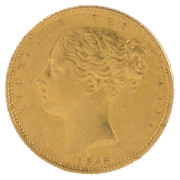 Coins - Great Britain: SOVEREIGN: 1848 QV Young Head, KM #736.1, VF.