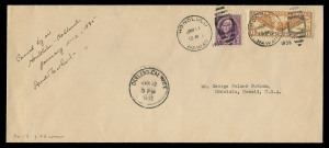 UNITED STATES OF AMERICA - Aerophilately & Flight Covers: 1935 (Jan. 11) Honolulu - Oakland flown cover, endorsed "Carried by air/..." and signed by the pilot "Amelia Earhart" at upper-left and "No.13 of 49 covers" at lower-left; superb condition. EXTREMELY FINE AND CHOICE. CARRIED ABOARD THE FIRST NON-STOP SOLO FLIGHT FROM HAWAII TO CALIFORNIA.