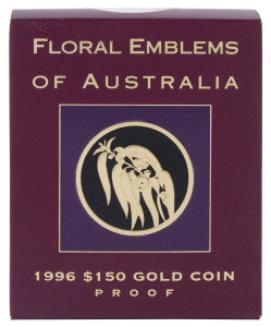 Coins - Australia: Gold: ONE HUNDRED & FIFTY DOLLARS: 1996 $150 'Floral Emblems of Australia' (Blue Gum) proof containing ½oz (15.55gr) of 24ct gold (99.99%), in presentation box with certificate.