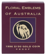 Coins - Australia: Gold: ONE HUNDRED & FIFTY DOLLARS: 1996 $150 'Floral Emblems of Australia' (Blue Gum) proof containing &frac12;oz (15.55gr) of 24ct gold (99.99%), in presentation box with certificate.