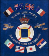"Thursday Island Present For Honour Faith And Friendship" silk embroidery, early 20th century, ​41 x 35cm