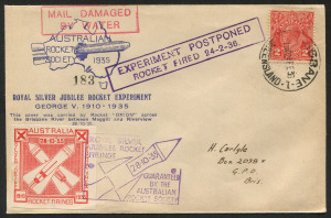 AUSTRALIA: Aerophilately & Flight Covers: 24 June 1936 (AAMC.R5a) Riverview - Moggill flown cover, carried on the delayed flight by "Orion", with vignette in red; cachet in violet and numbered #183.