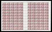 AUSTRALIA: Decimal Issues: 1966-73 (SG.401) $1 Flinders Perf.14.4x14, Plate 3 (bottom centre, '3' partially guillotined), complete sheet of 100 with variety "'Spot of Colour on 'S'" [ShB R2/2], single tone spot on gum, fresh MUH; BW:463zb.