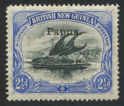 PAPUA: 1907 (SG.35a) Small 'Papua' Wmk Horizontal 2½d black & dull blue on Thin Paper, well centred, fine mint, Cat. £325.