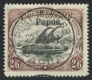 PAPUA: 1906 (SG.20) Wmk Horizontal Large 'Papua' 2/6d black & brown Thick Paper, fine used, Cat. &pound;190.
