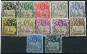 ASCENSION: 1924-33 (SG.10-20) KGV ½d to 3/- Badge set, 1d gum crease, otherwise fine MLH with many values incl. key 2/- & 3/- MUH, Cat. £350