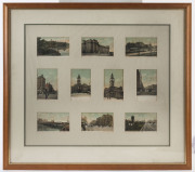 MELBOURNE SCENES: Two framed displays, each with 12 postcards, circa 1910, (24). - 3