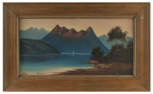 JACK McGOWAN (19th century, New Zealand), I.) Lake Manapourie, II.) Lake Wanaka, signed and titled in the lower margins, 27 x 55cm
