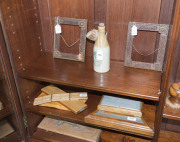 An Australian cedar bookcase, two doors with bevelled glass panels, four drawers, dentil moulded pediment and adjustable shelves, late 19th century, 211cm high, 155cm wide, 43cm deep - 9