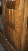 An Australian Arts & Crafts wardrobe, fiddleback blackwood with copper strap hinges and fine repouss&eacute; panels, circa 1900, 230cm high, 216cm wide, 71cm deep - 3