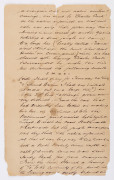 NORTHERN TERRITORY: THE 1883 EXPEDITION TO LOCATE "STURT'S TREE" Dec.10th 1883 four-page letter headed "Palmerston" and addressed "The Acting Government Resident, Palmerston; written by James P. Hingston, Surveyor, in which he provides a day-by-day descri - 3