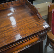 WILLIAM CHAMPION (attributed) fine cedar and musk two door cabinet, cedar shield panel doors with applied rosette decoration, musk veneered hexagonal split columns and ogee moulded corbels with acanthus baluster supports below, Tasmanian origin, circa 183 - 2