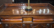 WILLIAM CHAMPION (attributed) fine cedar and musk two door cabinet, cedar shield panel doors with applied rosette decoration, musk veneered hexagonal split columns and ogee moulded corbels with acanthus baluster supports below, Tasmanian origin, circa 183 - 3