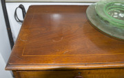 An early Colonial Australian chest of five drawers, cedar with string inlay and beefwood cockbeading, New South Wales origin, circa 1830, later South Australian knobs, missing feet, 105cm high, 113cm wide, 54cm deep - 3