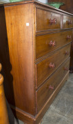 An early Colonial Australian chest of five drawers, cedar with string inlay and beefwood cockbeading, New South Wales origin, circa 1830, later South Australian knobs, missing feet, 105cm high, 113cm wide, 54cm deep - 7