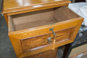 WILLIAM NORRIE impressive four drawer chest, mottled kauri inlaid with native New Zealand timbers, New Zealand origin, late 19th century, 126cm high, 61cm wide, 46cm deep - 5