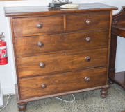 A Colonial Australian cedar chest of five drawers with cross banded edge and cedar secondary timbers, New South Wales origin, circa 1850, 119cm high, 119cm wide, 48cm deep - 2