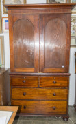 HILL & SONS of Sydney antique Australian cedar press on chest, mid 19th century, ​(missing slides), 236cm high, 137cm wide, 64cm deep - 2