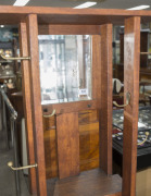 A Tasmanian oak hallstand of unusual proportions in the Arts & Crafts style, ​165cm high, 58cm wide, 27cm deep - 3