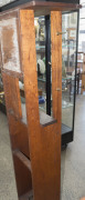 A Tasmanian oak hallstand of unusual proportions in the Arts & Crafts style, ​165cm high, 58cm wide, 27cm deep - 6