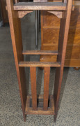 A Tasmanian oak hallstand of unusual proportions in the Arts & Crafts style, ​165cm high, 58cm wide, 27cm deep - 7