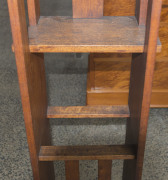 A Tasmanian oak hallstand of unusual proportions in the Arts & Crafts style, ​165cm high, 58cm wide, 27cm deep - 8