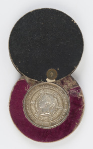 Medals - Agricultural, Horticultural & Exhibition Awards: 1875 INTERCOLONIAL EXHIBITION MELBOURNE: silver medal by Stokes & Martin awarded to entries for the 1876 Philadelphia Centennial Exhibition, original case, coin 37mm diameter, weight 26gr.