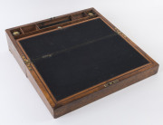 Rare and early Colonial Australian writing slope, musk with ebony string inlay and flush carry handles, Tasmanian origin circa 1840, fitted interior with crown top ink bottles, ​17cm high, 52cm wide, 27.5cm deep - 4